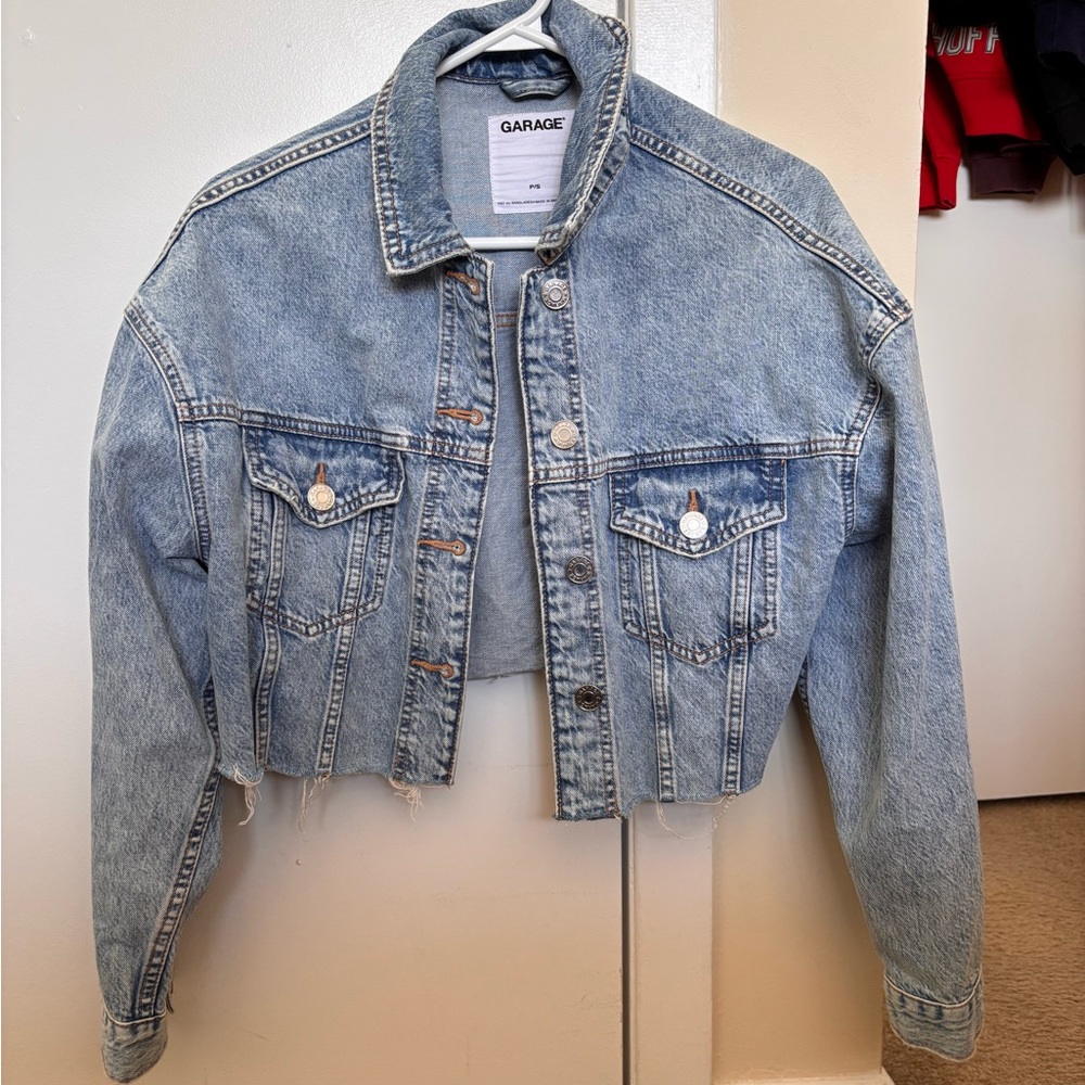 Garage Women's Cropped Blue Denim Jacket